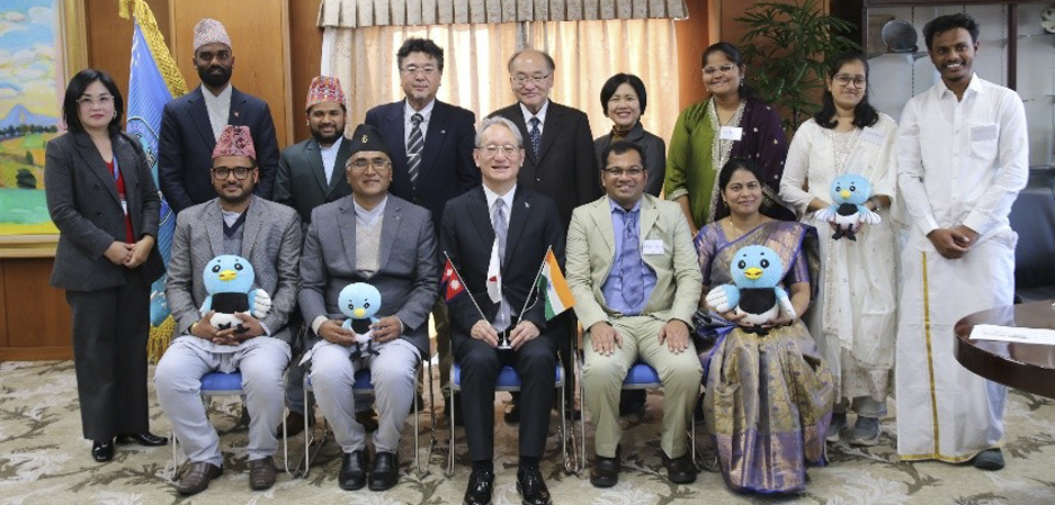 Graduate Students from India and Nepal Visit President Node under the Sakura Science Program
